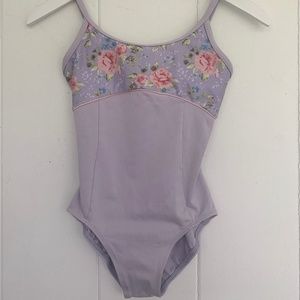 Ainslie Wear lavender floral leotard Womens S/P